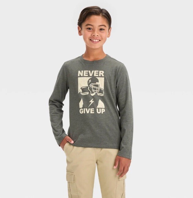 T-shirt Manches Longues Garçon Cat & Jack Gris – Football – Taille M 8 Ans