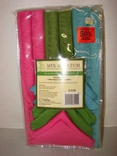 vintage Bed Bath & Beyond bright pink green blue napkin & placemat set of 6 NEW