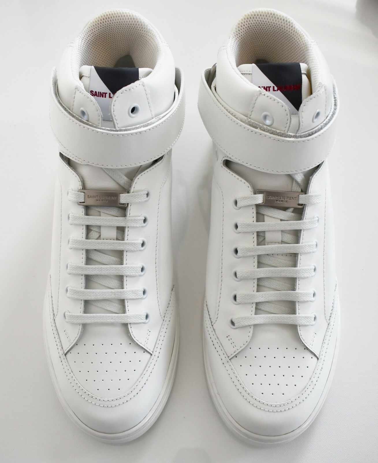 Sneakers nuove SAINT LAURENT Paris ANTIBE 05 in pelle bianca MID TOP da EUR 49 US 16