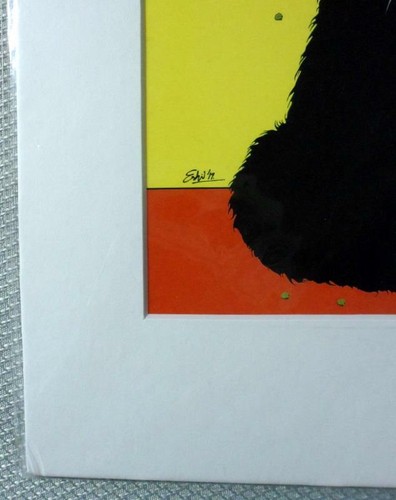 Eshi Pop Art Memphis Black Cat Print - Picture 3 of 5