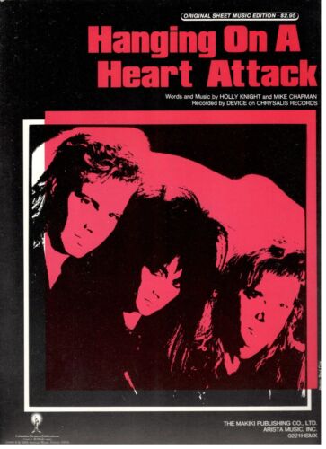 DEVICE "HANGING ON A HEART ATTACK" SHEET MUSIC-PIANO/VOCAL/CHORDS-1986-RARE-NEW!