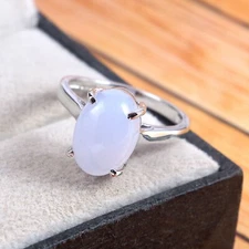 Natural Aqua Chalcedony Ring Delicate Stacking Handmade 925 Sterling Silver Boho
