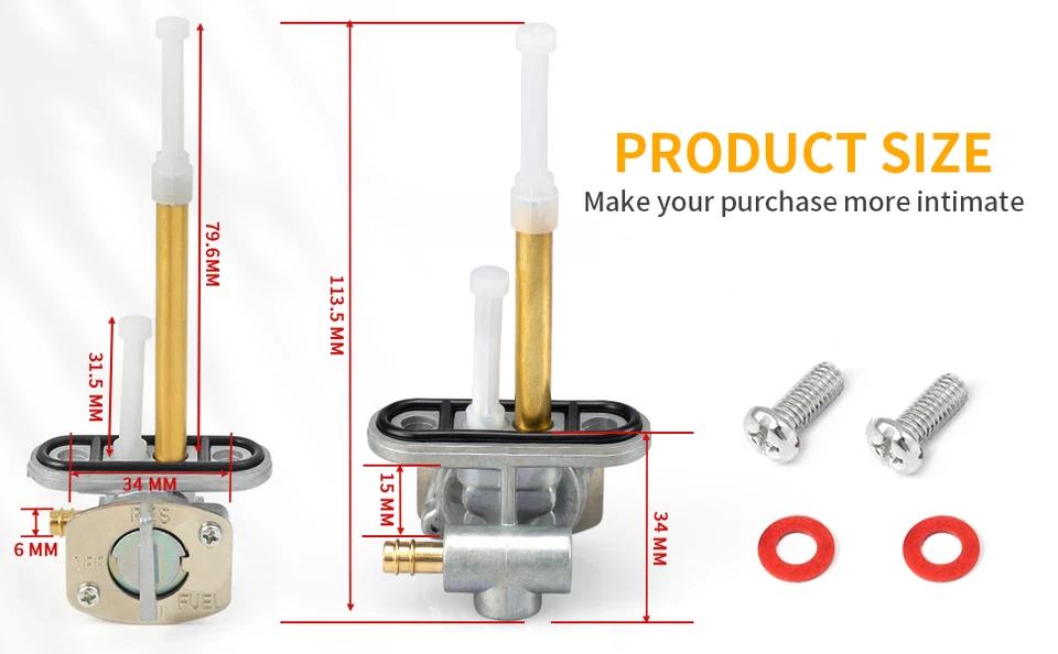 Interruptor de tanque válvula de combustible Petcock con tornillo de palanca para Yamaha TY350 TY 350 1985 1986 Foto 4 de 4