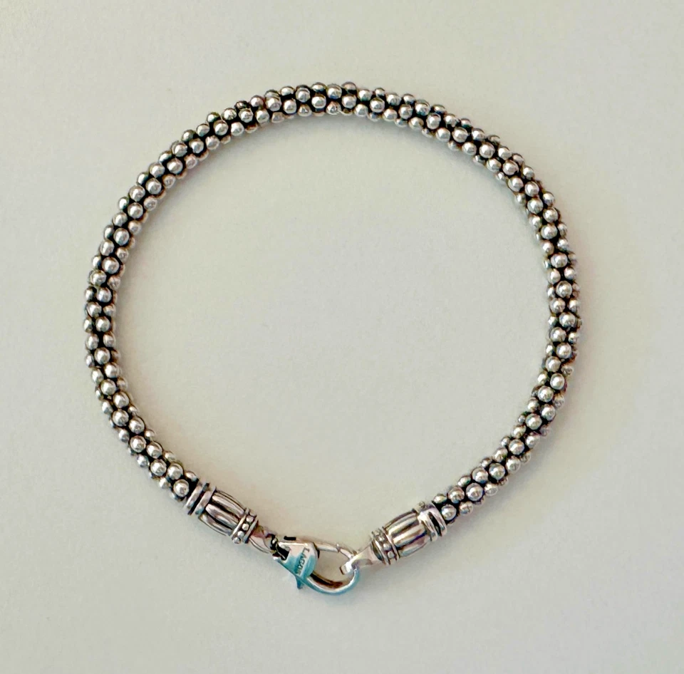 LAGOS 925 Sterling Silver Signature Caviar Rope Bead Bracelet HOLIDAY GIFT! NEW - Image 2 of 4