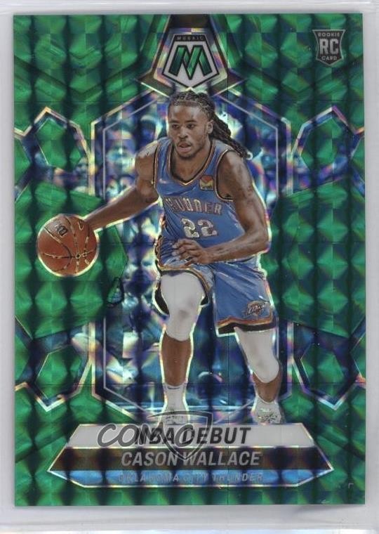 2023 Panini Mosaic NBA Debut Teal Prizm 37/75 Cason Wallace #258 Rookie RC 7n6