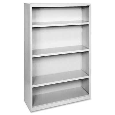 Lorell LLR41286 Fortress Bookcase 4 Shelf Light Gray Steel 60''