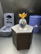 SWAROVSKI Pineapple Gold Leaves Figurine # 012726 MIB Complete