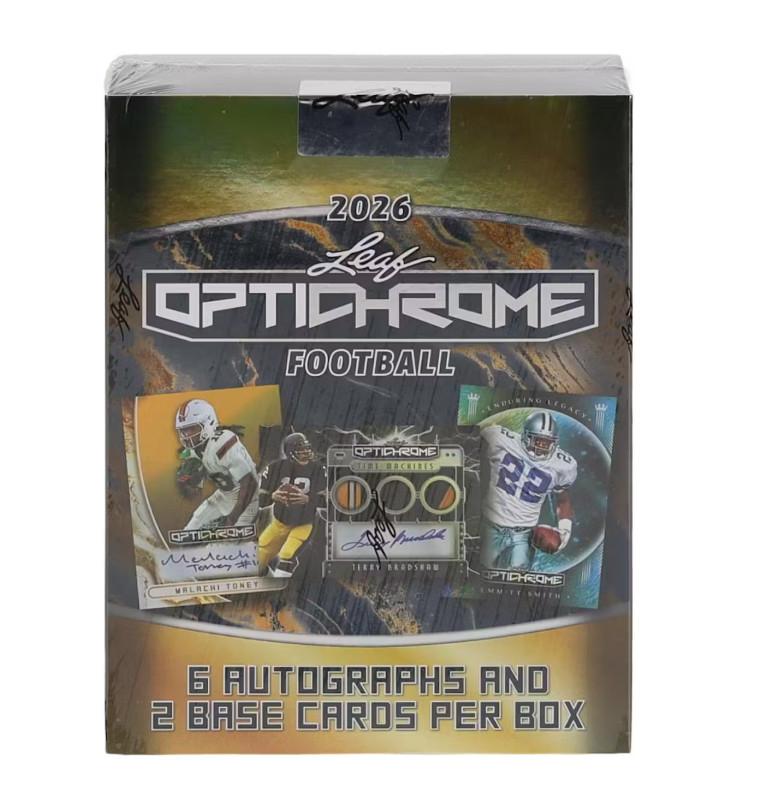 2026 Leaf Optichrome Football Hobby Box Factory Sealed - 6 Autos Per Box!