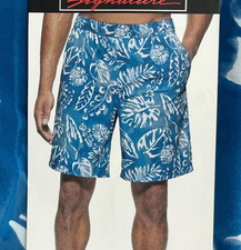 NEW Kirkland Signature Men's L Blue Tropical Swim Shorts