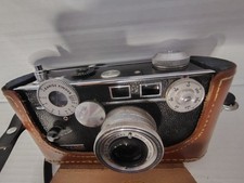 Vintage 1951 Argus C3 "The Brick" 35mm Rangefinder Camera w/ Leather Case -As-Is
