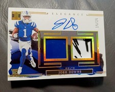 2023 PANINI IMPECCABLE ELEGANCE JOSH DOWNS AUTO RC USED HELMET & GLOVE RELIC /25