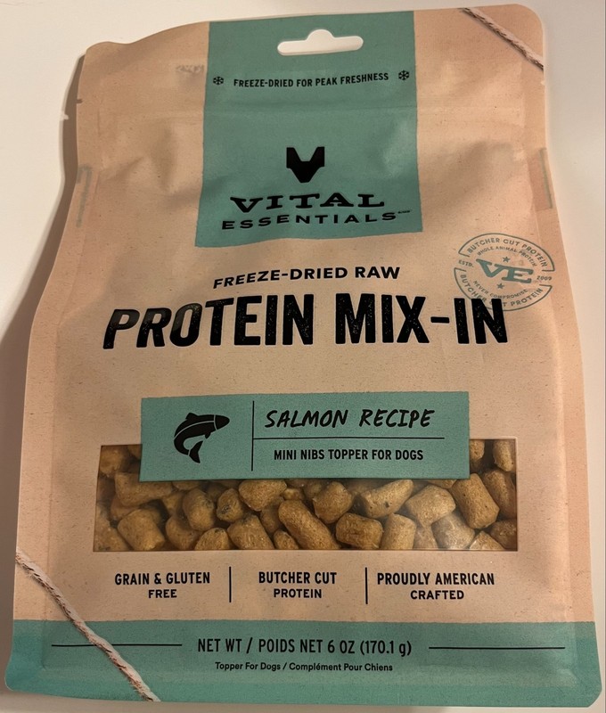 Vital Essentials Freeze-Dried Raw Protein Mix-In Salmon Mini Nibs Topper - 6 oz
