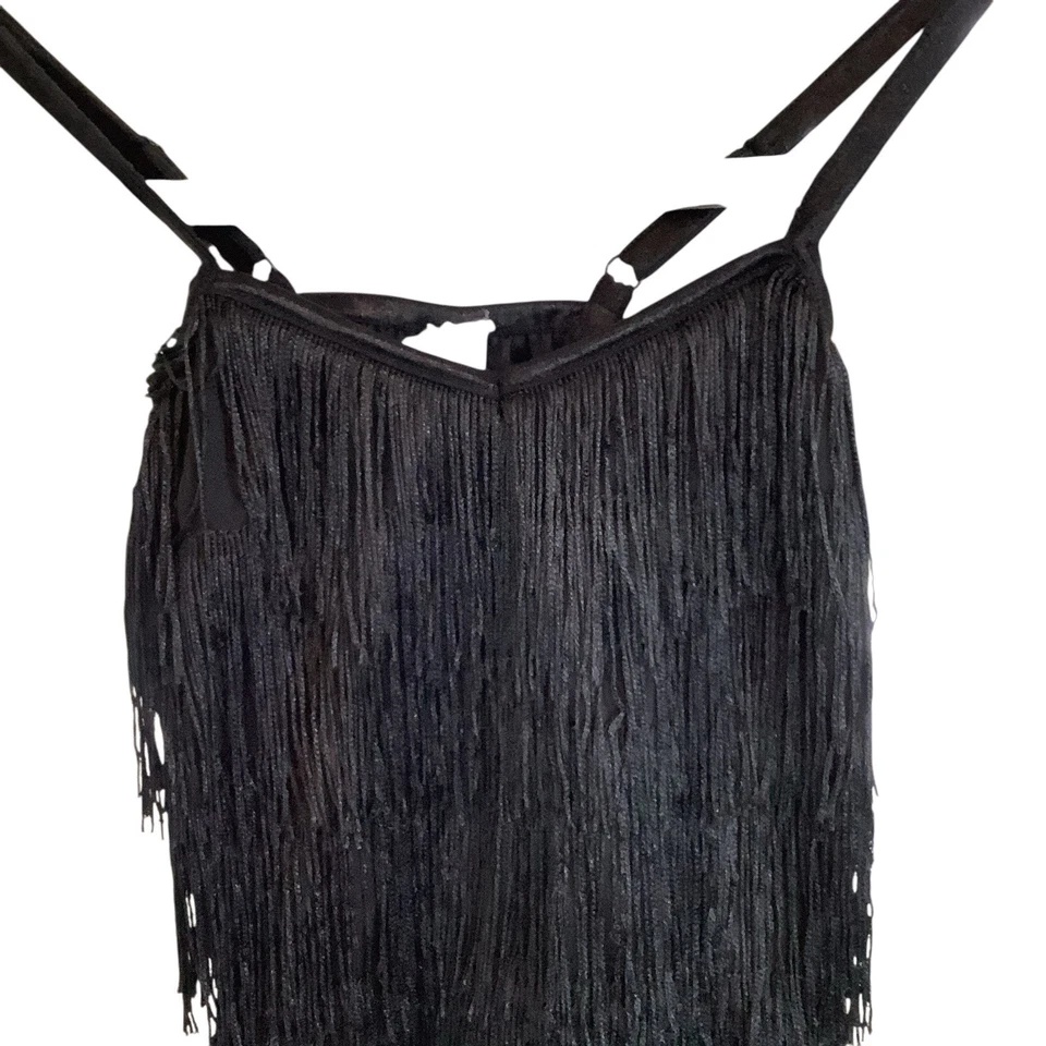 Women's Spirit Of Halloween Flapper Fringed Top Costume Party Sizes S/M Black - Image 4 of 4
