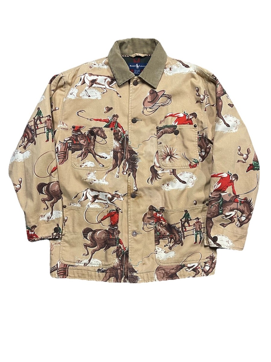 Vintage 80s-90s Ralph Lauren Cowboy Pattern Western Jacket Size M