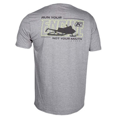 KLIM RUN YOUR ENGINE KURZARM ERWACHSENE FREIZEIT T-SHIRT GRAU HI-VIS