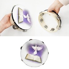 Tambourine Row   Percussion Instrument for Church 8"  Bible Musical