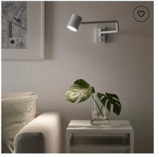 Ikea NYMÅNE Wall lamp with Swing arm - White - Wired In
