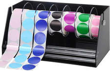 Adjustable Label Dispenser Acrylic Sticker Roll, 7 Disks