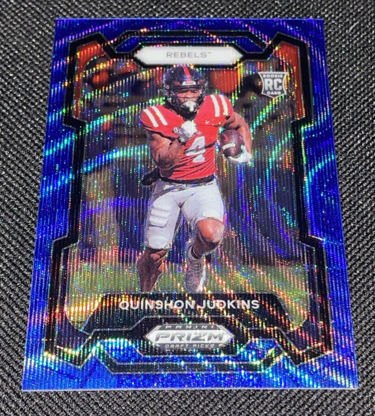 2024 Panini Prizm Draft Picks - Blue Wave Prizm #146 Quinshon Judkins /249 (RC)