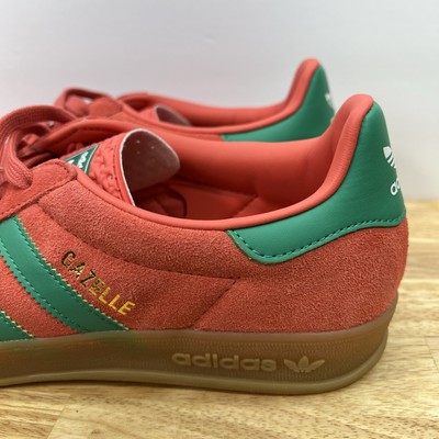 Adidas Originals Gazelle Indoor Sneakers Men's 8.5 Preloved Scarlet Green  JH5407 | eBay