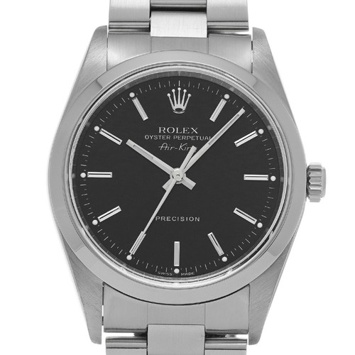 ROLEX Air King 14000 Black Case Size 34×34mm Men's Used Watch #234711 - Picture 6 of 6