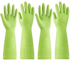 Rubber-Gloves Dishwashing Gloves for Cleaning-Kitchen - 2 Pairs Long Househol...