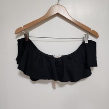 Eberjey Margarita Ruffle Bikini Top Black Large