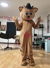 Cat Costume Cowboy Kitty - Brand New Brown Kitty Mascot with cooling fan