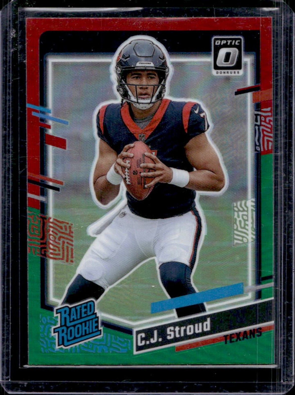 2023 Donruss C.J. Stroud Optic Rated Rookie Preview Red & Green Prizm RC #339