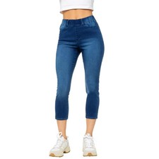 Enzo Womens Crop Jeans Jeggings Ladies Elasticated Stretch Comfort Denim Capri