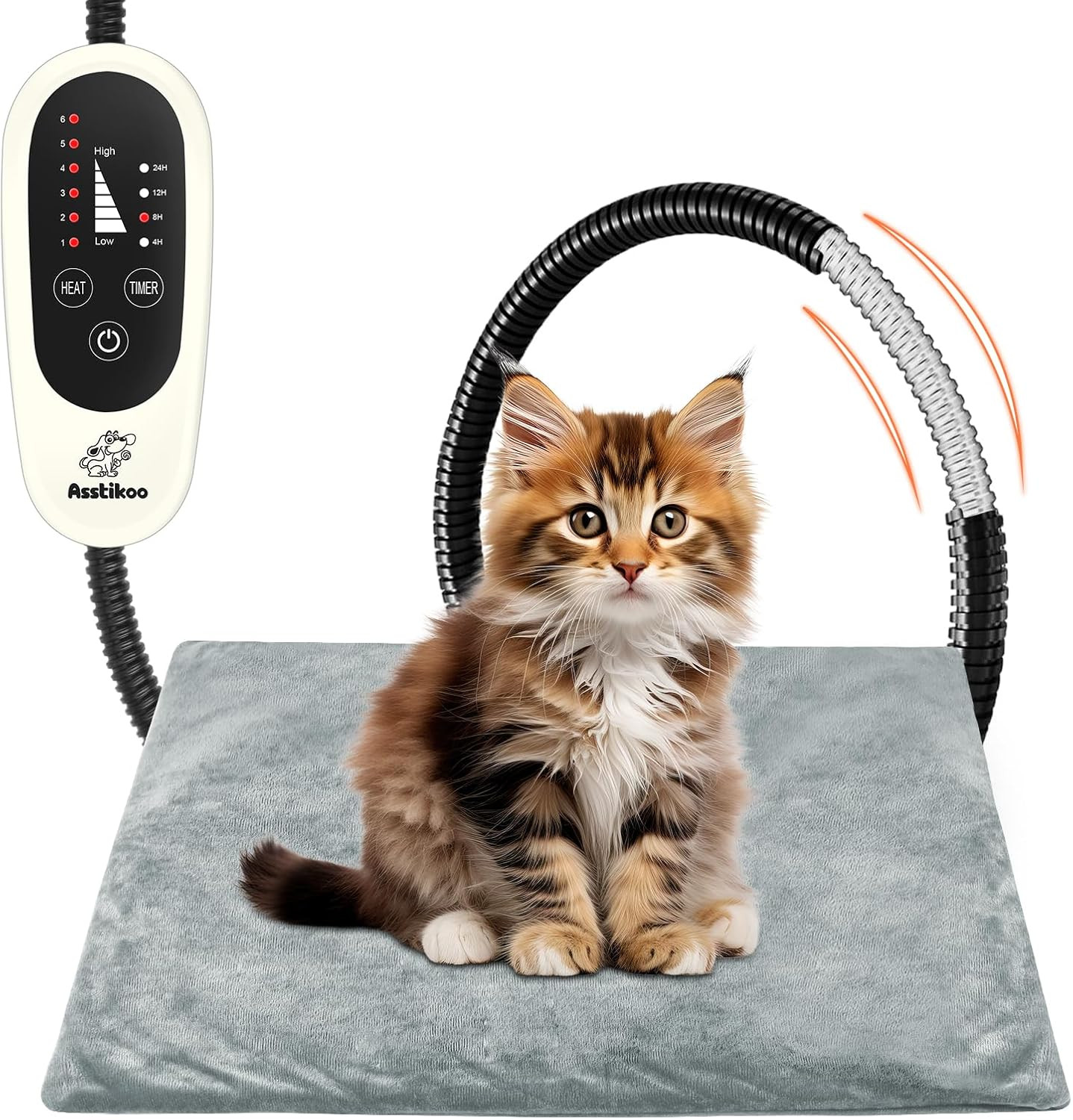 Tappetino Riscaldante Per Cani E Gatti A Pressione – Elettrico Con Cavo Anti-morso E Rivestimento In Velluto, Impermeabile E Facile Da Pulire