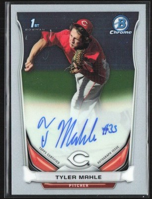 Tyler Mahle 2014 Bowman Chrome Auto C #BCAP-TMA Cincinnati Reds