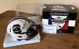 Steve Spurrier South Carolina Gamecocks Football Signed Riddell Mini Helmet Leaf