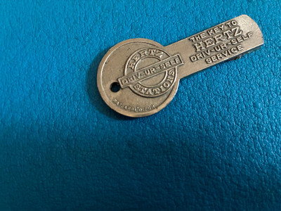 1923-1926 HERTZ Drive-Ur-Self Rental Car Key Original Renter Tag Patent Pending