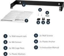 1U Hinged Wall Mount Patch Panel Bracket   4  Deep Swing Rack  19  