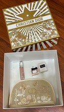 DIOR beauty set with emboidered makeup bag,lipstick,mini perfume in GIFT BOX