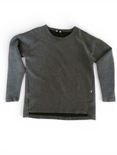 Mondetta Sweatshirt Women  s Sz L Gray Ribbed Performance Pullover Crew Neck