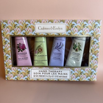 FOUR Crabtree & Evelyn Hand Therapy Box Set AVOCADO Almond ROSEWATER Lavender