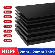 Black HDPE Sheet Cut to Size PE Plastic Block Panel Polyethyelene 2-20mm Thick