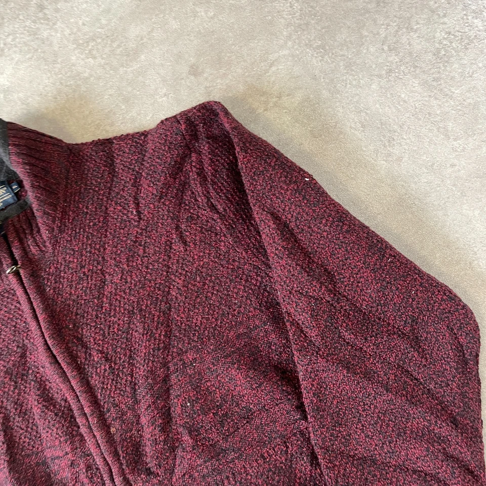 Pendleton Knit Jumper Mens XL Full Zip Vintage Laine Wool Sweater Red - Image 4 of 4