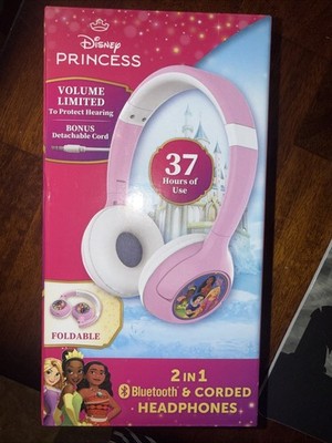 Disney Princess Headphones Bluetooth & Corded Kid Safe Volume Limiting New InBox