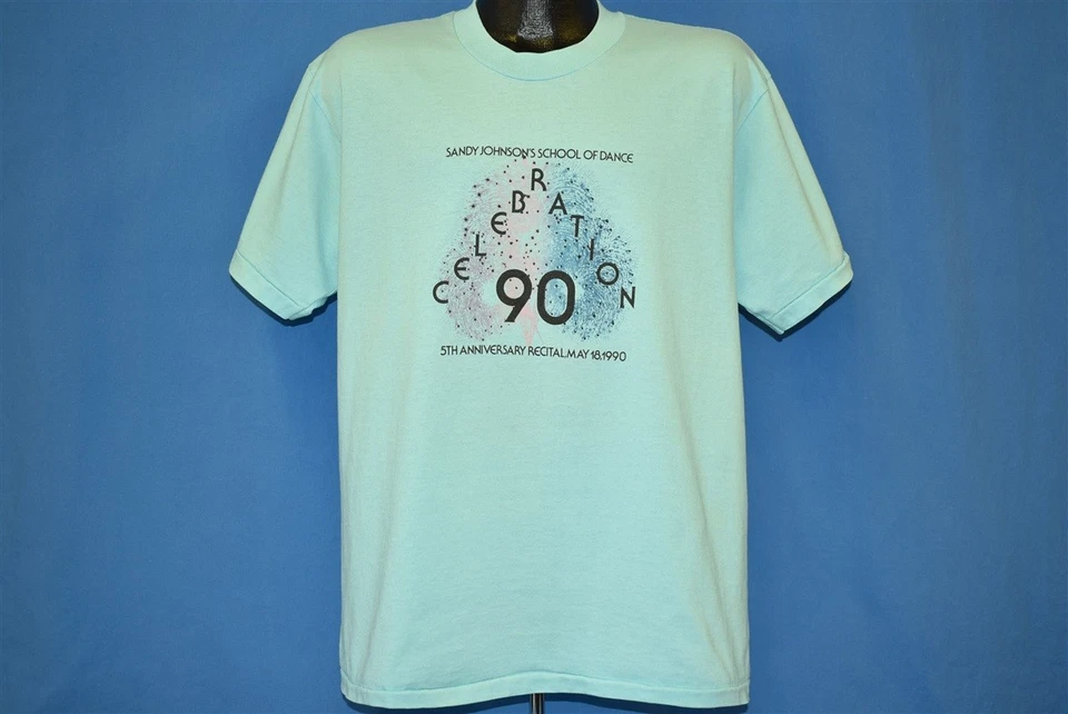Camiseta De Colección Años 90 SANDY JOHNSON'S SCHOOL OF DANCE 5TO ANIVERSARIO RECITAL 1990 L Foto 2 de 3