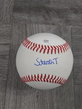 STERLIN THOMPSON AUTOGRAPHED BASEBALL ON USED MINOR LEAGUE BALL.ROCKIES.