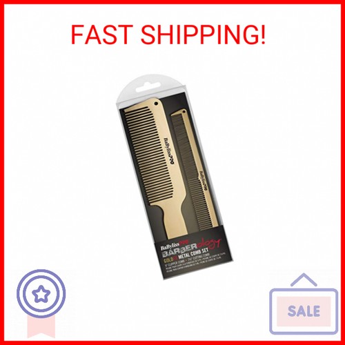 BabylissPRO GOLDFX Metal Comb 2-Pack - Picture 2 of 2