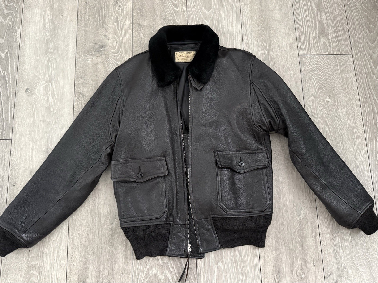 Buzz Ricksons Leather Flight Bomber Jacket Size 4… - image 3