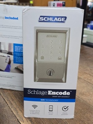   Schlage Encode *  Smart WiFi Deadbolt BE489WBCEN619 Door Lock Satin Nickel