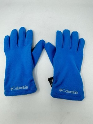 Columbia Womens Fleece Gloves Blue Size Large Soft Warm Winter Omni-Heat Clasp
