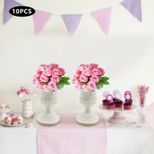 10 Pcs Metal Pedestal Vase 6.69 Inch Small Compote Vase Mini Vases for Flowers