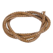 Faux Leather Braided Cord Leather String, 8mm x 1m, Retro Brown