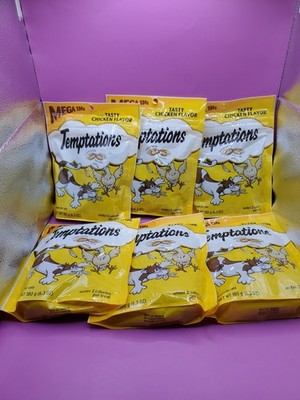 6 Packs Temptations Cat Treats Mega 180g Tasty Chicken Flavor 6.3oz BB 05/2026